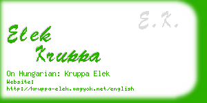 elek kruppa business card